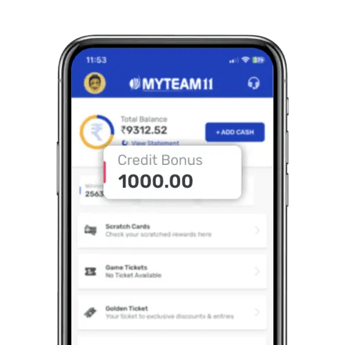 myteam11 credit bonus